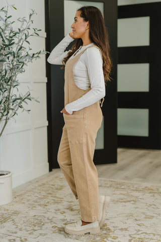 Little Miss Picnic V-Neck Jumpsuit in Brush