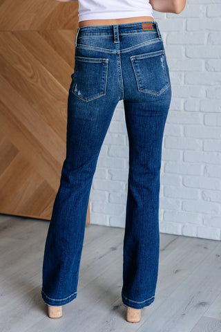 JUDY BLUE Mila Mid Rise Distressed Bootcut Jeans