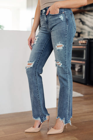 JUDY BLUE O'Hara Destroyed Straight Jeans