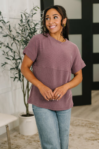 On Repeat Cable Ribbed Knit Tee