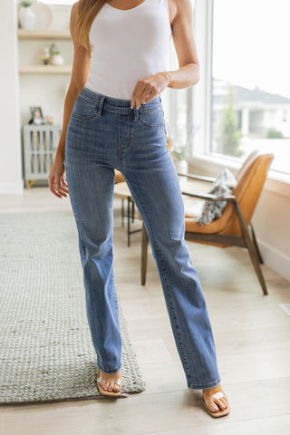 JUDY BLUE Paula High Rise Pull On Slim Bootcut