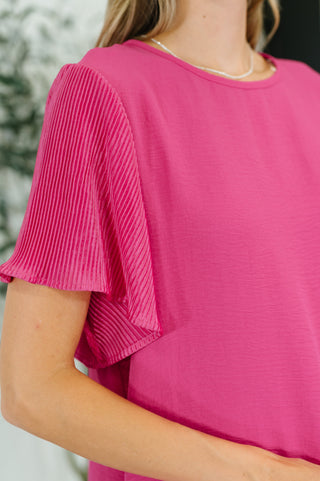Pink and Perfect Ruffle Sleeve Top