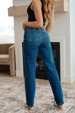 JUDY BLUE Pippa High Rise Button Fly Straight Jeans