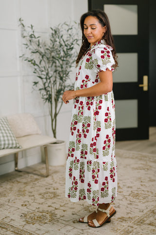 Quiet Life Notch Neck Tiered Dress in White