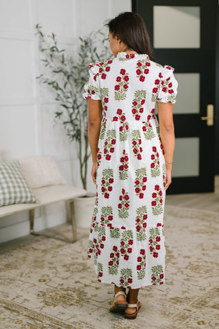 Quiet Life Notch Neck Tiered Dress in White