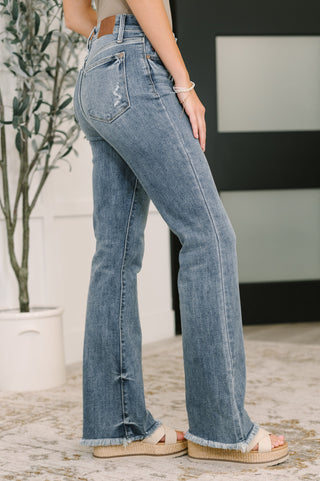 Judy Blue Robin High Waist Bootcut with Fray Hem