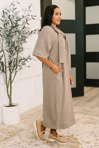 Travel Envy Ribbed Knit Dress in Light Coco
