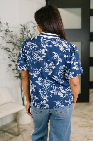 Wheels Are in Motion Puff Sleeve Floral Blouse