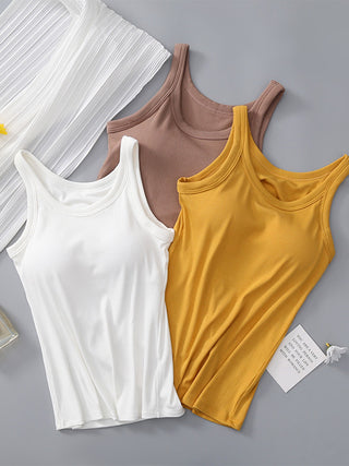 PREORDER Round Neck Tank with Bra