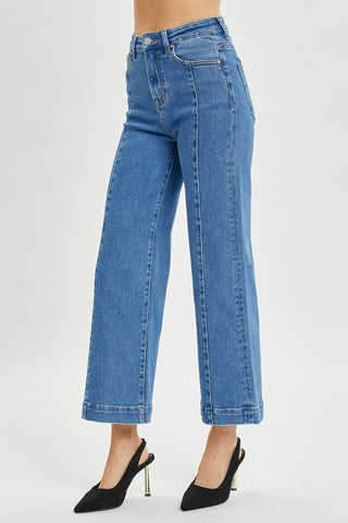 Risen High Rise Wide Leg Jeans