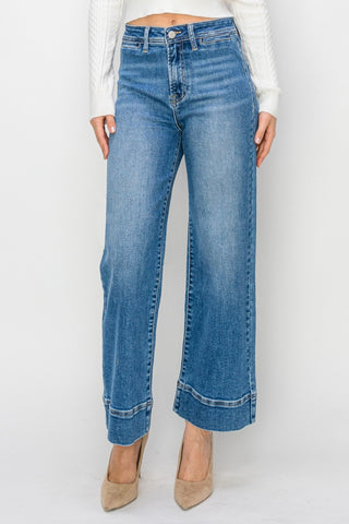 Risen High Rise Wide Leg Jeans