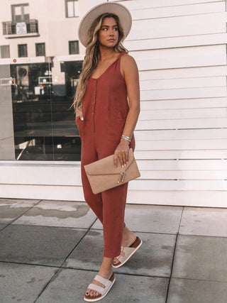 PREORDER Scoop Neck Wide Strap Jumpsuit