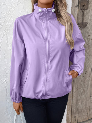 PREORDER Pocketed Zip Up Long Sleeve Jacket 4 colors