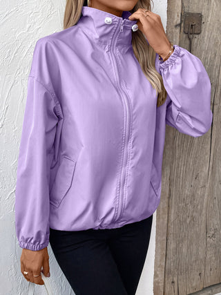 PREORDER Pocketed Zip Up Long Sleeve Jacket 4 colors