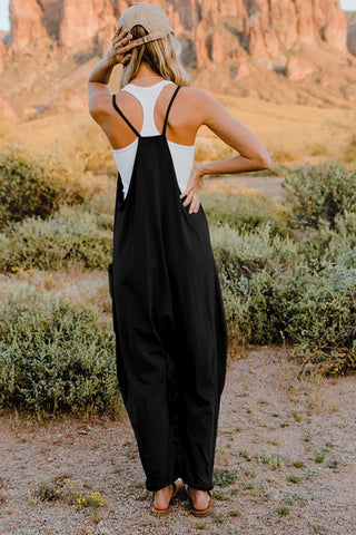 V-Neck Sleeveless Jumpsuit with Pockets 6+ colors