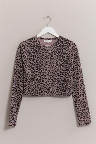 Animal Print Snap Down Crop Cardigan