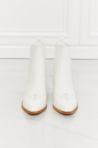 Love the Journey Stacked Heel Chelsea Boot in White