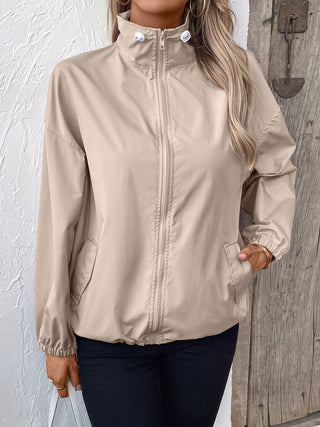 PREORDER Pocketed Zip Up Long Sleeve Jacket 4 colors