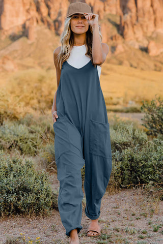 V-Neck Sleeveless Jumpsuit with Pockets 6+ colors