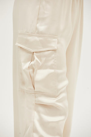 Approach Satin Drawstring Hem Cargo Pants