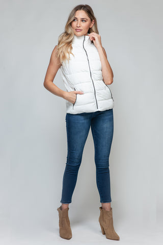 Zip Up Turtleneck Vest with Pockets