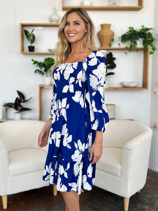 PREORDER Floral Ruffle Hem Smocked Dress with Pockets