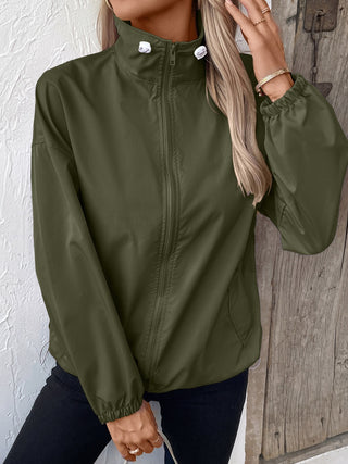 PREORDER Pocketed Zip Up Long Sleeve Jacket 4 colors