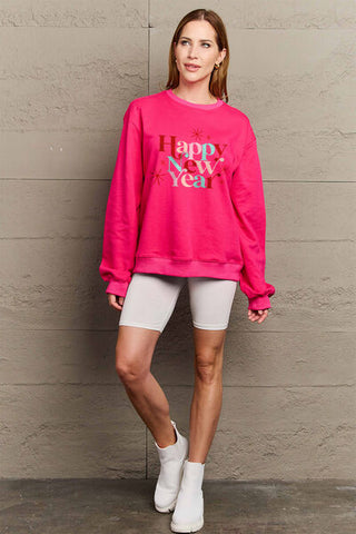 HAPPY NEW YEAR Round Neck Sweatshirt