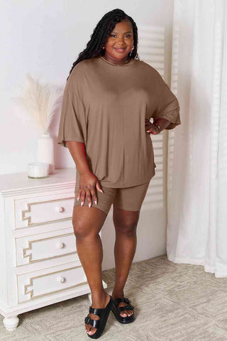 Soft Rayon Three-Quarter Sleeve Top and Shorts Set 5 Colors