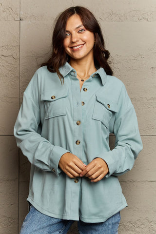 Collared Neck Buttoned Front Pocket Jacket - 6 Colors