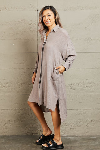 Hold Me Close Button Down Dress