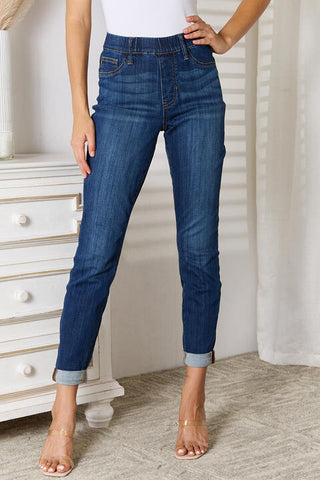 JUDY BLUE Pull On Skinny Cropped Jeans