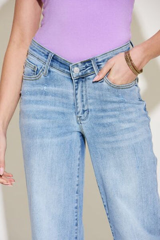 Judy Blue  V Front Waistband Straight Jeans