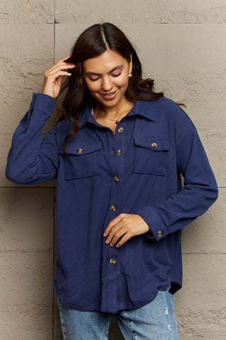Collared Neck Buttoned Front Pocket Jacket - 6 Colors