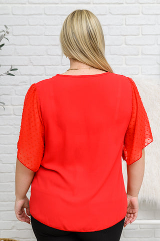 Best Of My Love Short Sleeve Blouse In Red