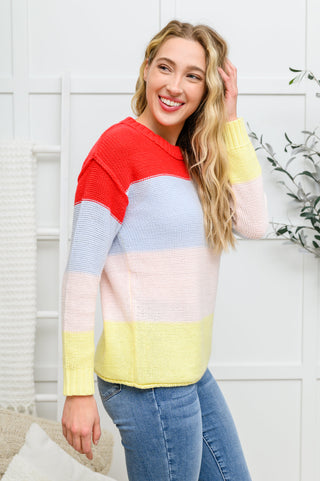 Bright Striped Knit Sweater