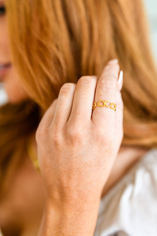 Endless Hearts Gold Ring