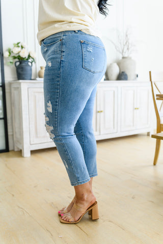 JUDY BLUE Florence High Waist Destroyed Boyfriend Jeans