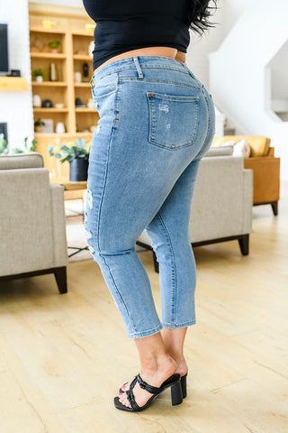 JUDY BLUE Florence High Waist Destroyed Boyfriend Jeans