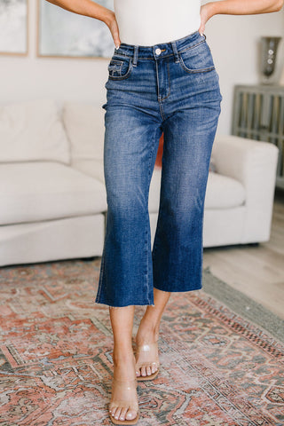 JUDY Blue Hayes High Rise Wide Leg Crop Jeans