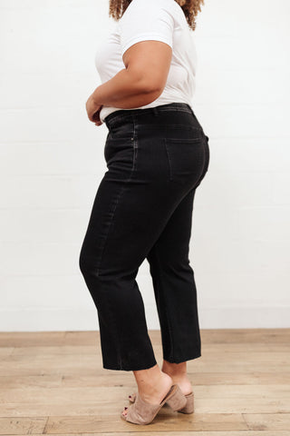 RISEN JEANS High Waist Mom Fit Jeans In Black