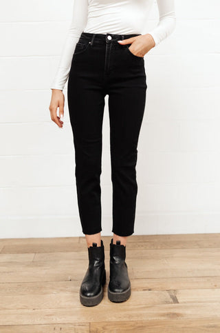 RISEN JEANS High Waist Mom Fit Jeans In Black