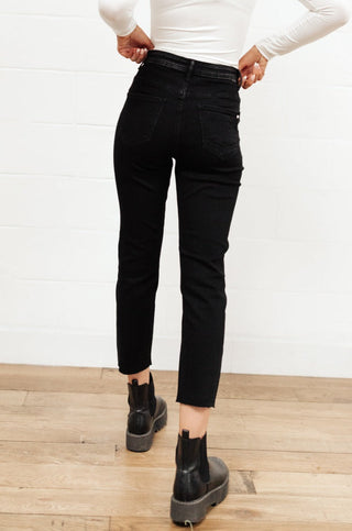 RISEN JEANS High Waist Mom Fit Jeans In Black