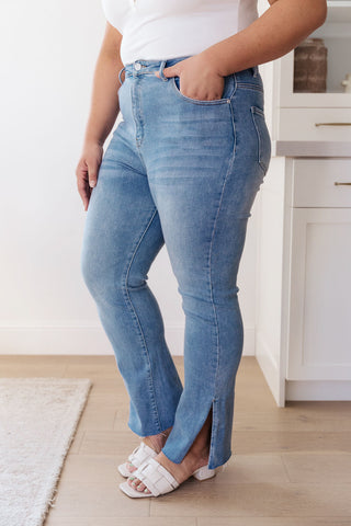 RISEN JEANS Jody Slim Flare Side Slit Jeans