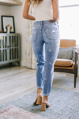 JUDY BLUE Juliet Star Crossed Boyfriend Jeans