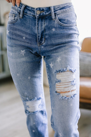 JUDY BLUE Juliet Star Crossed Boyfriend Jeans