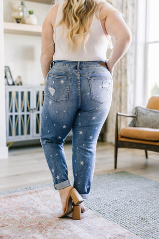 JUDY BLUE Juliet Star Crossed Boyfriend Jeans