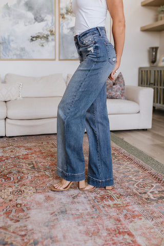 Judy Blue Katrina High Waist Distressed Denim Trousers