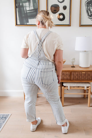 JUDY BLUE Railroad Stripe Overalls