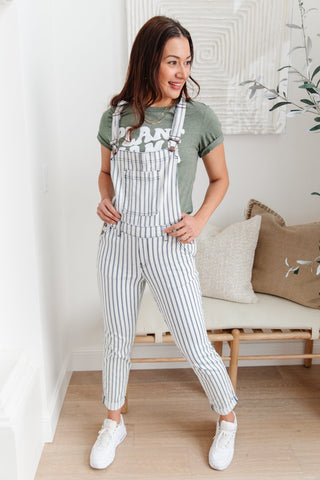 JUDY BLUE Railroad Stripe Overalls